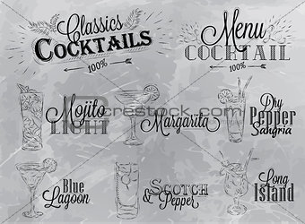 Cocktail menu gray
