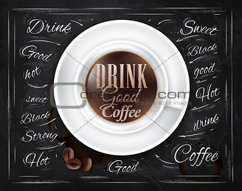 Poster coffee cup chalk 