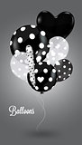 Creative balloon black and white composition