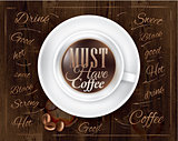 Poster coffee cup brown