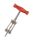 Vintage metal corkscrew isolated
