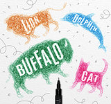 Tangled line buffalo color