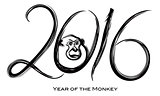 2016 Year of the Monkey Ink Brush Strokes