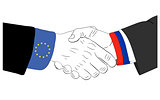 Friendly Russian-EU handshake