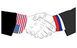 Friendly Russian-USA handshake