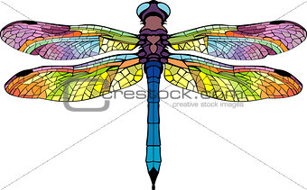 bright stylized dragonfly