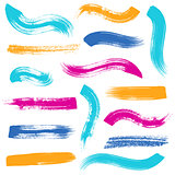 Vector colorful brush strokes