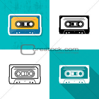 Vector music cassette tape icon