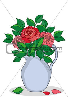 Jug with roses