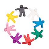 Multicolored plasticine human figures