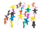 Crowd group of colourful plasticine