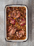 rustic brazilian feijoada pork with black bean stew