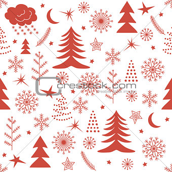 Seamless Christmas pattern red
