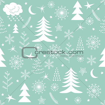 Seamless Christmas pattern green