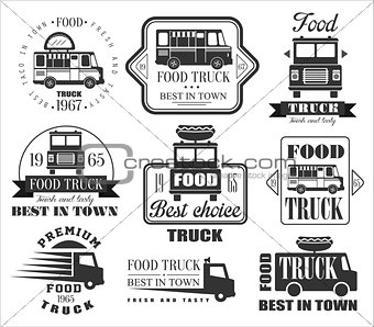 Food Truck Emblems, Icons and Badges.