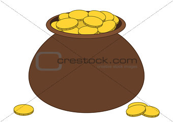 Pot with gold coins