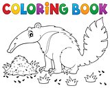 Coloring book anteater theme 1