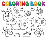Coloring book caterpillar with letters