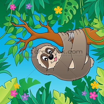 Sloth on branch theme image 2