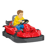 Boy driving go kart