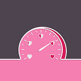 Love meter with heart gauge