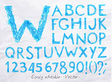 Alphabet pastel blue