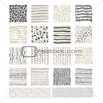 Handdrawn Doodle Textures, Black and White Vector Set