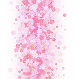 Seamless spring background with pink flowers