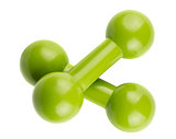 Pair of green dumbbells for fitness