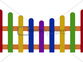 Colored fence isolated on white background