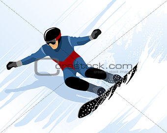 Man riding on snowboard