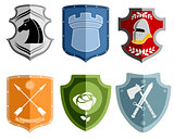 Six emblems set