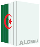 Set of books drawn in color flag of Algeria