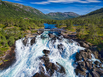 Likholefossen waterfall in Norway