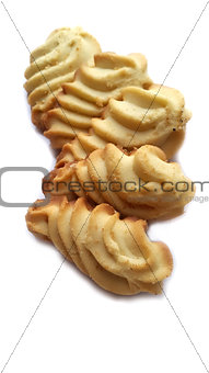 Butter cookies isolated on a white background