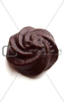 Chocolate round cookie isolated
