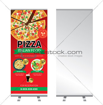 pizza roll up banner stand design