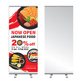 japanese food roll up  banner stand design