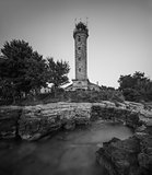 Lighthouse in Savudrija, Istria, Croatia, Black and White