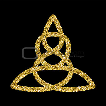 Golden glittering logo template 