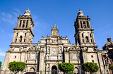 Front view of Cathedral Metropolitana in Mexico city