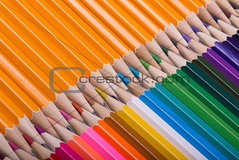 Color pencils background. close up of pencil color
