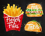 French fries chalk
