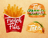 Set French fries kraft