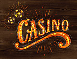 Casino sign wood