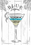 Blue lagoon cocktail 