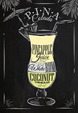 Pina Colada cocktail chalk 