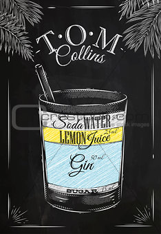 Tom Collins cocktail chalk 