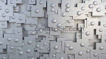 Abstract plate with rivets