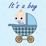 Baby boy in baby carriage